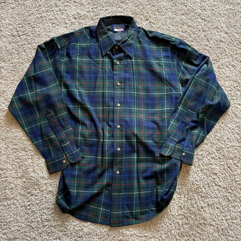 Vintage Pendleton Wool Flannel Shirt Men's Large‎ Multi Color
